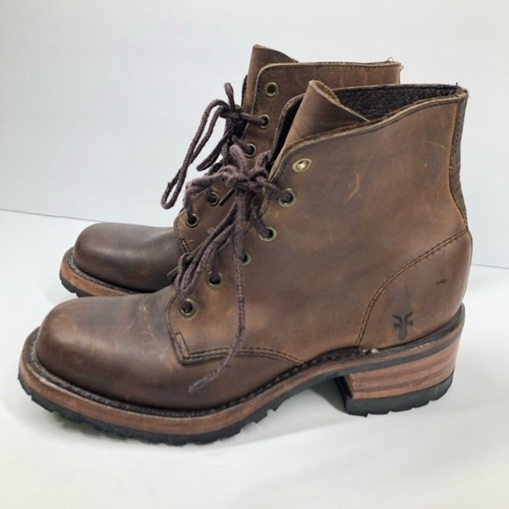 Vintage Frye Brown Leather Lace Up Boot Rare Made In The USA Size 6